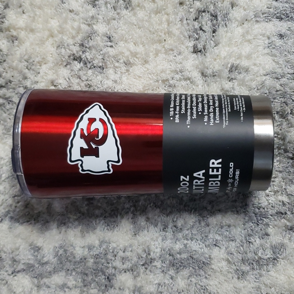 KC CHEIFS 20 OZ ULTRA TUMBLER AUTHENTIC NFL.